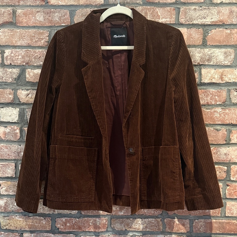 Madewell Women's Rich Brown Corduroy Blazer